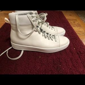John Elliott White Leather High Tops